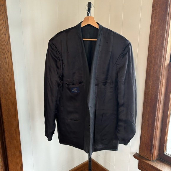 Brooks Brothers 346 Stretch Stripe Sport Coat Gray Wool Blend Blazer Mens 43R - Picture 6 of 10